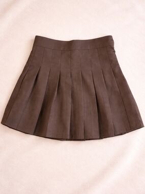 Dark Brown Pleated Mini Skirt | Versatile Everyday Skirt